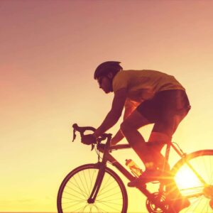Ciclista em uma experiência de viagem
